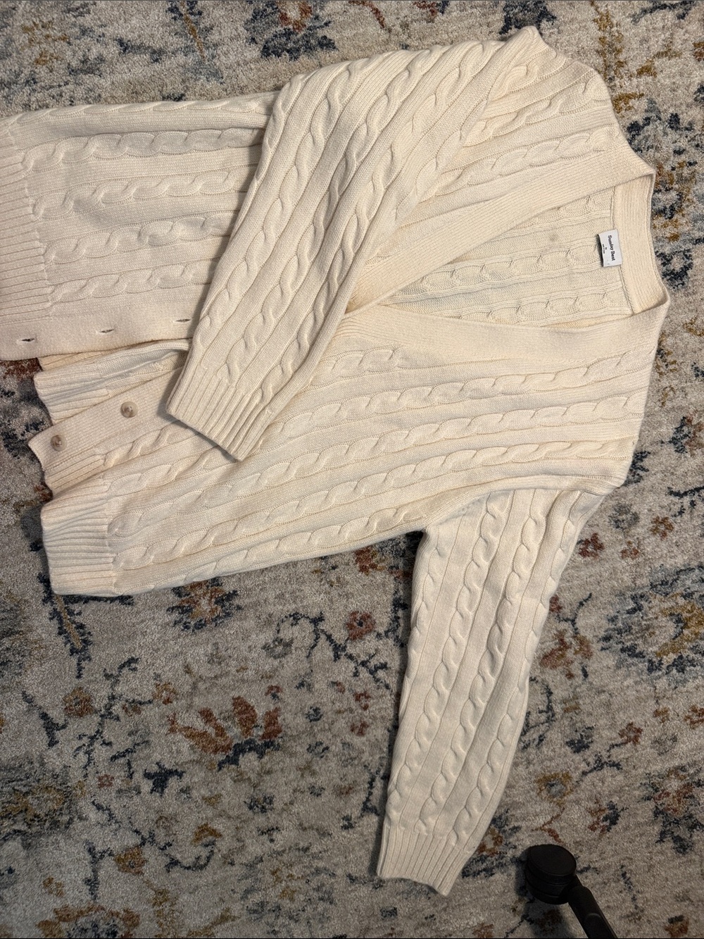 Sunday Best Ivory Cable Knit Cardigan